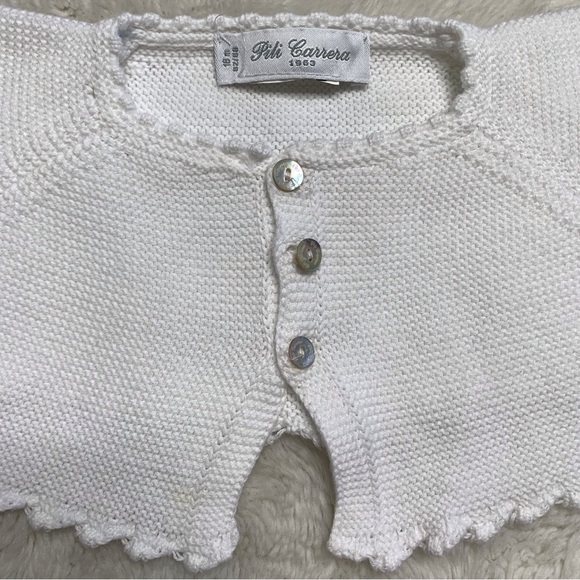 Pili Carrera Baby Toddler Blue White Cotton Knit Cardigans Lot Size 12-18 Months - Picture 5 of 8